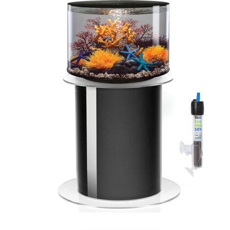 biOrb Tube 35L Black Aquarium with MCR LED Lighting, Stand and Heater Pack