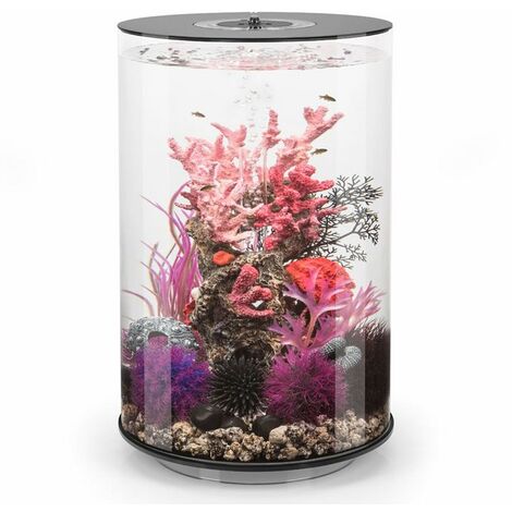 biOrb Tube 30L Black Aquarium with MCR LED Lighting, Stand and Heater Pack