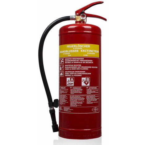 Extincteur Smartwares 10.015.05 - 6 litres - Mousse - Support de suspension inclus - Classe de feu AB - CertifiÃ© BSI