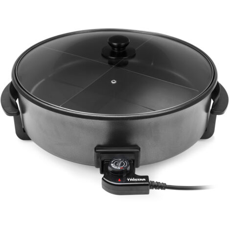 Tristar – Poêle multifonction électrique 7,5l – Ø 40 cm – Thermostat réglable jusqu'à 250°C – 1500W – Accessoire de séparation pour 4 plats