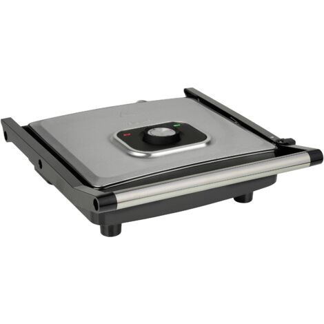 Tristar GR-2858 électrique Grill à contact revêtement anti-adhésif, voyant lumineux noir, argent D608192