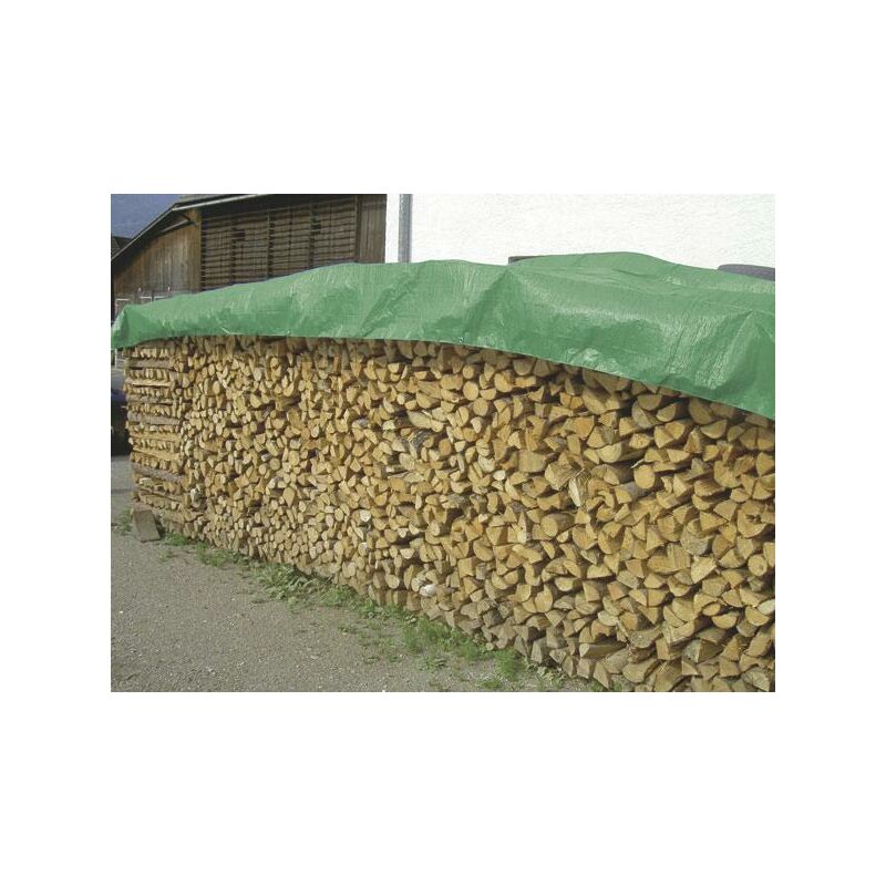 Bâche de protection en bois PE - 1,5 x 6 m - Vert - 210 g/m²