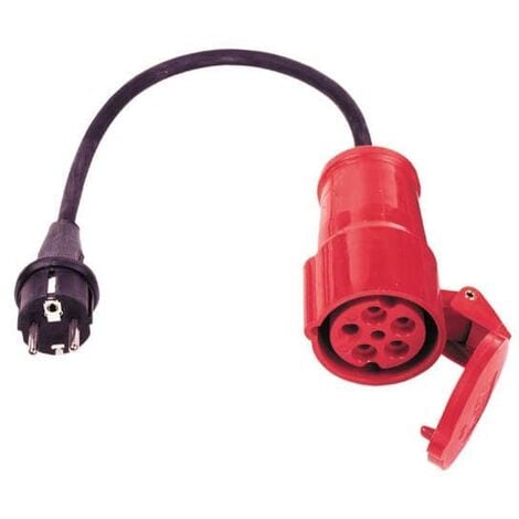 Fiche CEE 5 Broches 400V Distributeur Robuste Adapté aux Chantiers Schwabe MIXO Adaptateur de Courant MAIN Made in Germany I 60530 as 16A vers Prise CEE 32A IP44 
