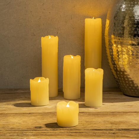 12 pièces de bougies coniques à LED sans flamme, flamme scintillante jaune  chaud