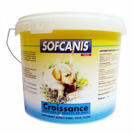 Complément alimentaire Sofcanis pour chien Croissance poudre Seau 5 kg