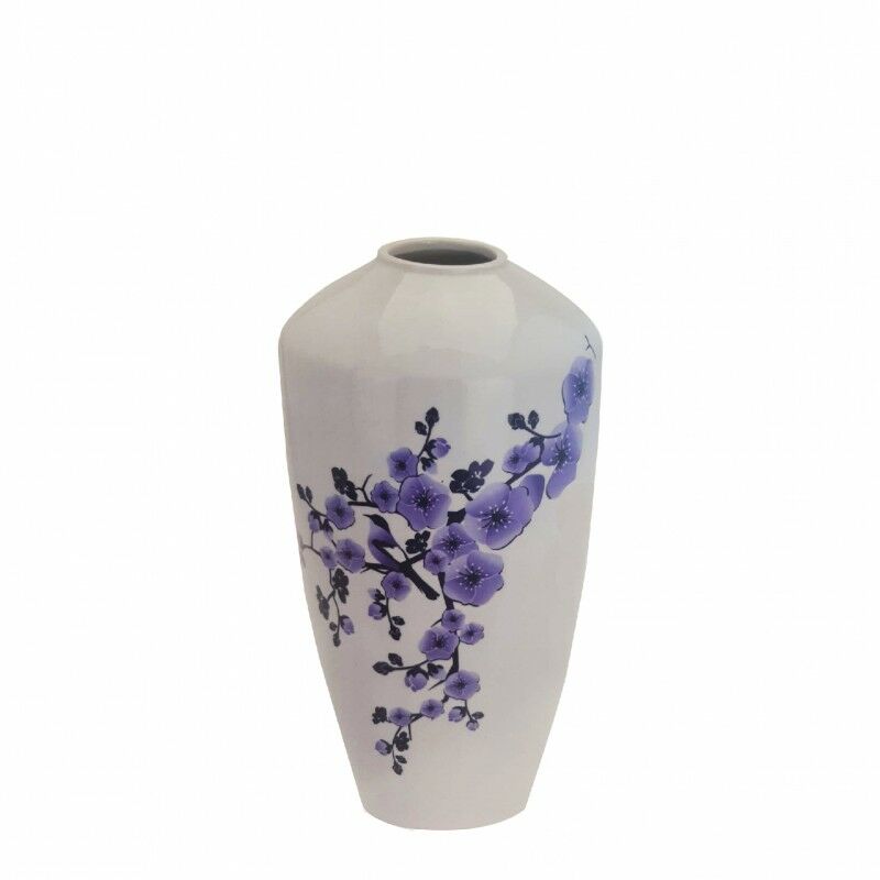 Vaso porcellana con fiori di Ciliegio H34CM