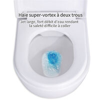 WC Suspendu avec Abattant Toilette Murale en Céramique Blanc Cuvette Suspendue Sans Bride Haute de Gamme