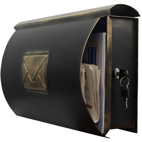 Edelstahl Briefkasten Postkasten Wandbriefkasten Zeitungsbox Mailbox Retro Antik 