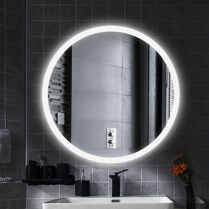 JEOBEST LED Rond Miroir de Maquillage pour Coiffeuse, avec Commande par  Effleurement, 40x40cm, Noir - Achat & prix