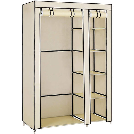 Armoire 2 Etageres A Chaussures En Tissu Non Tisse A Porte Unique Beige