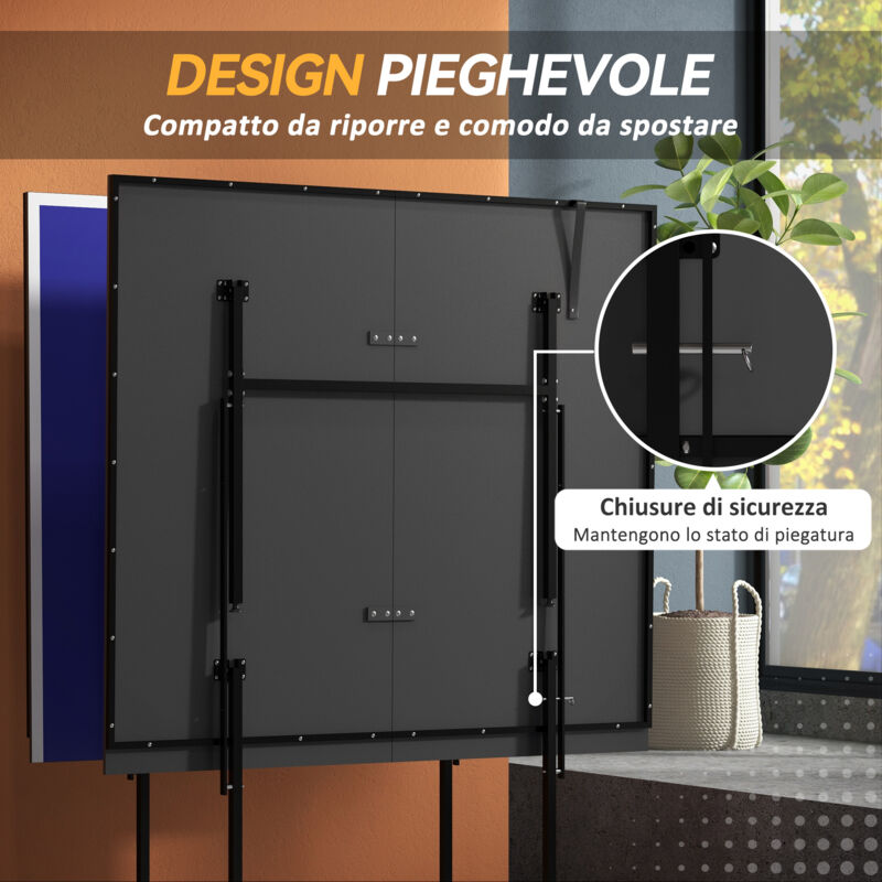 Tavolo ping pong pieghevole con rete indoor trasportabile