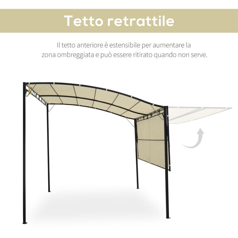 Outsunny pergola 3x2 m gazebo da giardino con tetto retrattile in  poliestere con rivestimento resistente per feste matrimoni grigi -  AliExpress