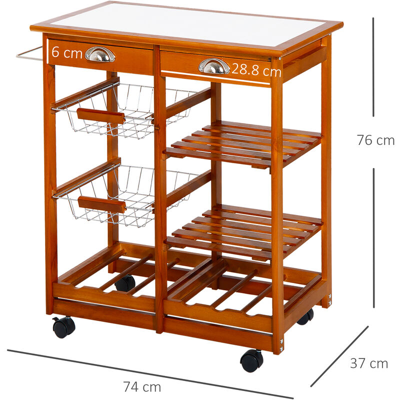 EASYCOMFORT Carrello da Cucina Portavivande per Microonde con 4