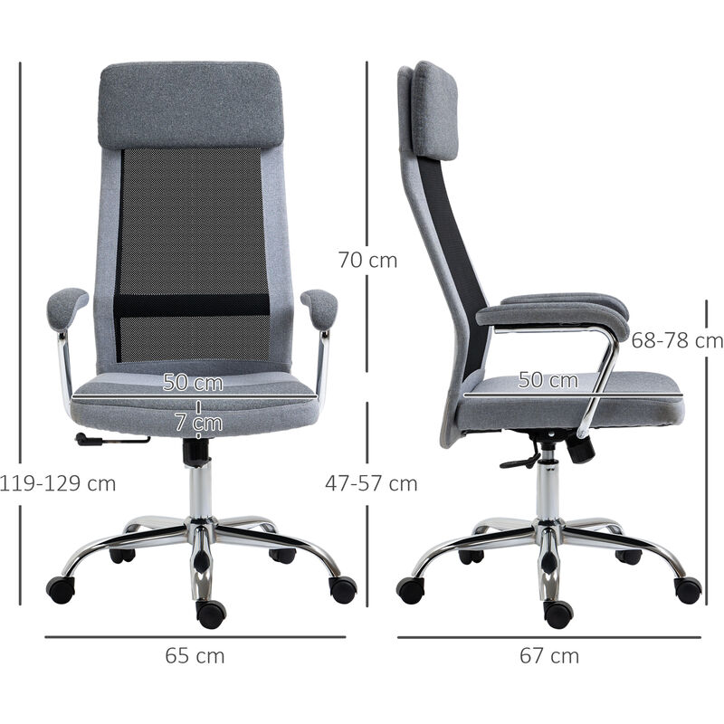 Vinsetto Sedia Da Ufficio Girevole Rivestita In PU Con Altezza Regolabile Senza Braccioli Portata 120 Kg 46x59x82 92~1v8rrfil9no00