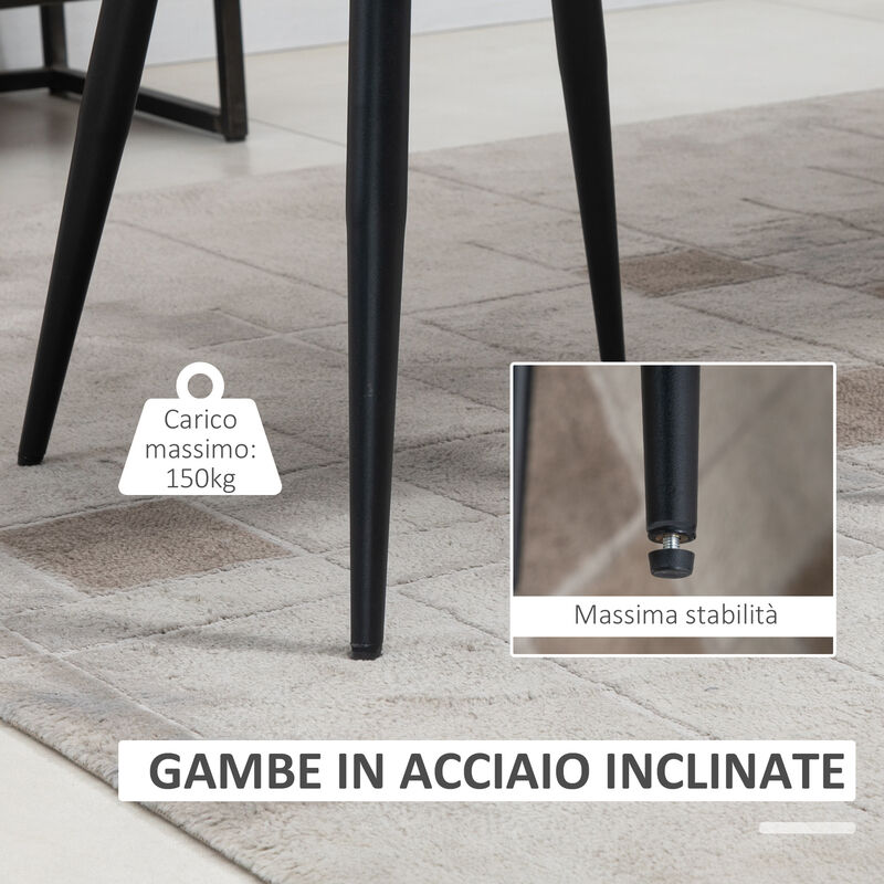 HOMCOM Poltroncina Moderna in Tessuto effetto Lino con Gambe in Acciaio e  Tasche laterali, 73x73x80cm, Grigio