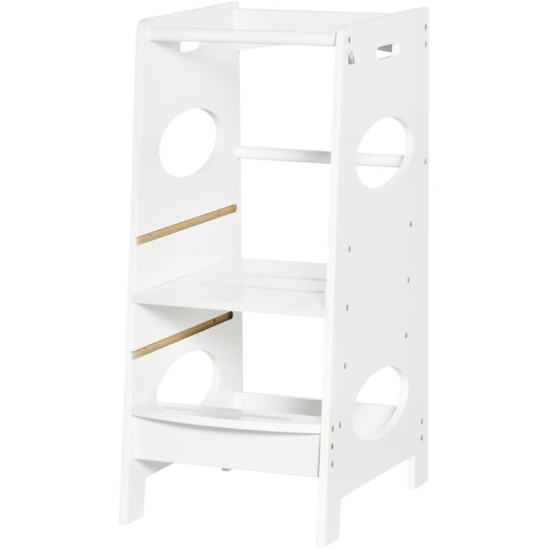 HOMCOM Torre Montessoriana Learning Tower per Bambini in MDF Altezza  Regolabile