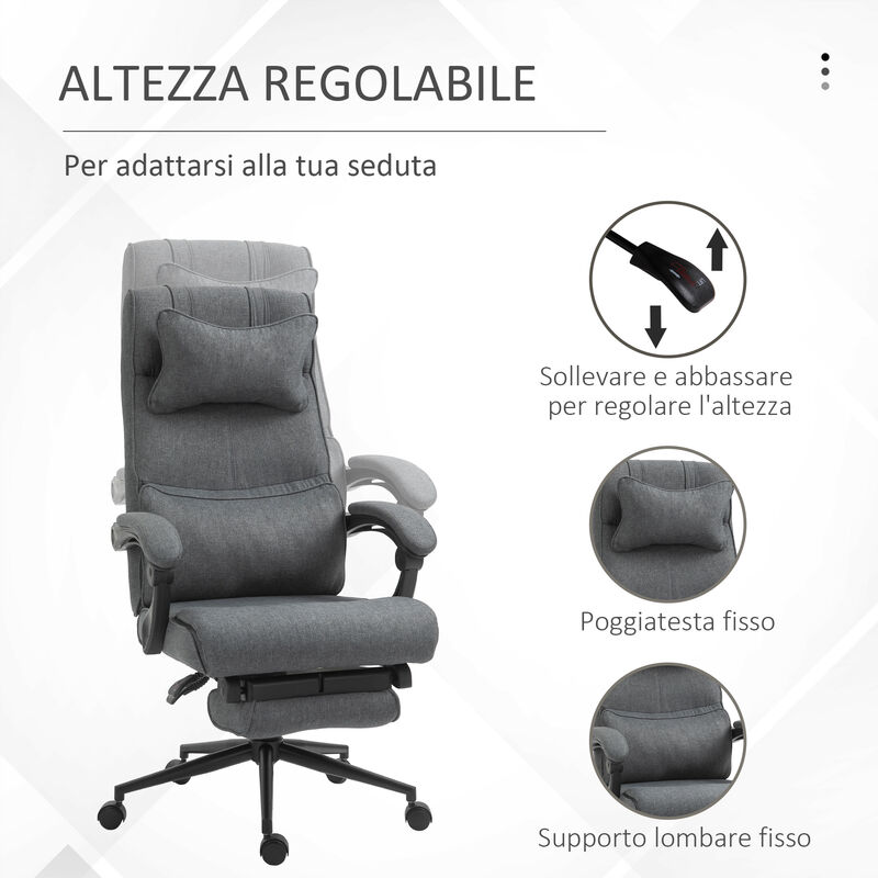 Sedia gaming altezza regolabile con schienale reclinabile bianco viola Vinsetto | Maisons du Monde