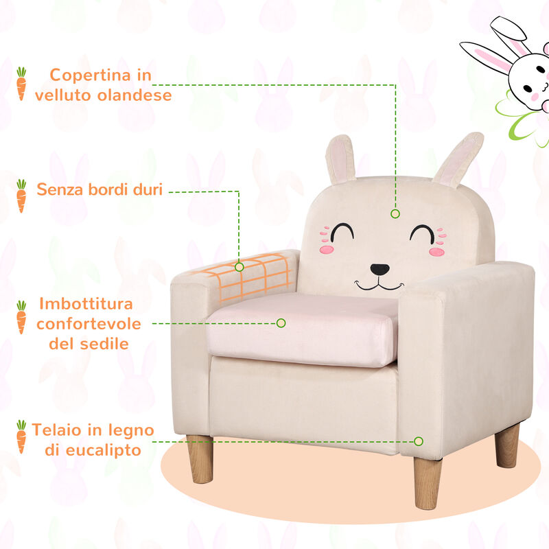 HOMCOM Poltroncina per Bambini Imbottita, Poltrona per cameretta con  Rivestimento in PVC e Struttura in Legno, 59x41.5x49cm, Rosa : :  Casa e cucina