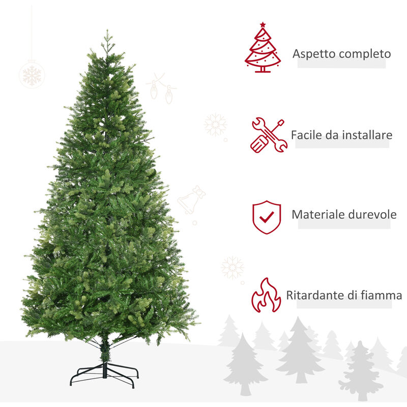 Albero di Natale Innevato in Pe+Pvc H.180/240 cm Apertura ad Ombrello -  Sestriere