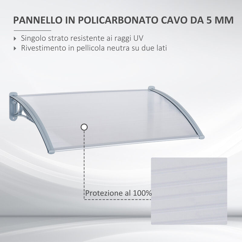 Outsunny Tettoia per Finestra Copertura da Esterno in PVC Trasparente