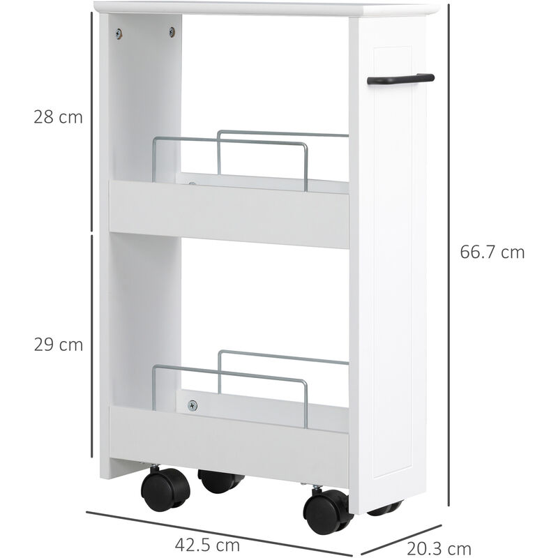 DoubleBlack Mobile Stretto Carrellini Salvaspazio Bagno Cucina Carrello  Slim Alto 3 Scaffale Piccolo Colonna Armadie…