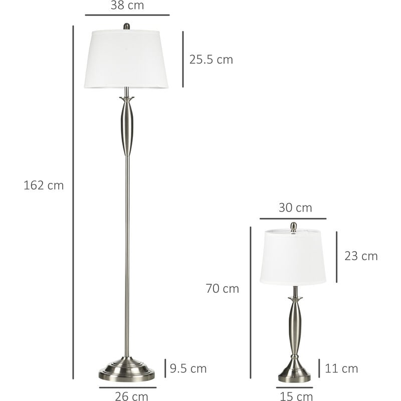 HOMCOM Lampada da Terra in Stile Vintage con Ripiano, Lampada da Pavimento  Compatibile con Lampadine E27 da 40W, Metallo Nero e Oro a Piantana