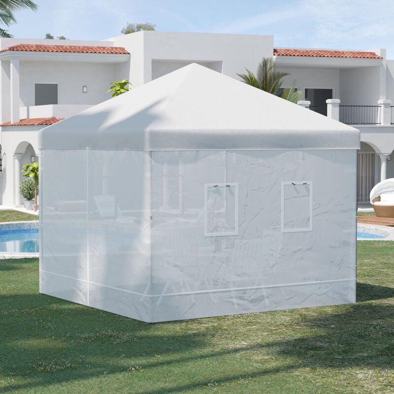 Outsunny Set 3 Pareti Zanzariera per Gazebo da Giardino in Nylon