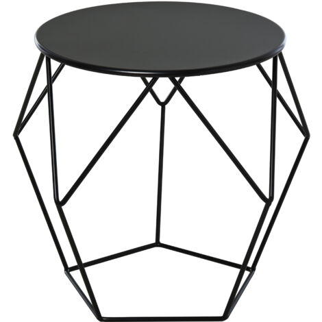 HOMCOM Tavolino da Caffè Salotto Design Nordico,54x54x44cm, Acciaio (1/5)