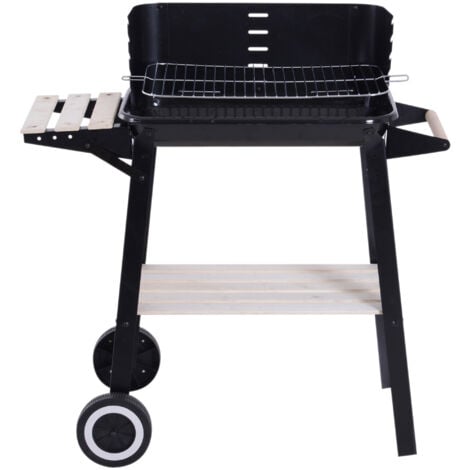 Outsunny Barbecue a Carbone da Balcone e Giardino Regolabile e Ruote