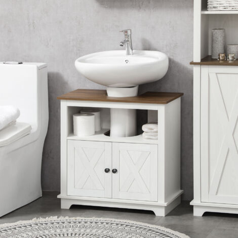 Kleankin Mobile Bagno Con Porta Lamellare E Ripiano Regolabile: Pratico E Dal Look Industrial