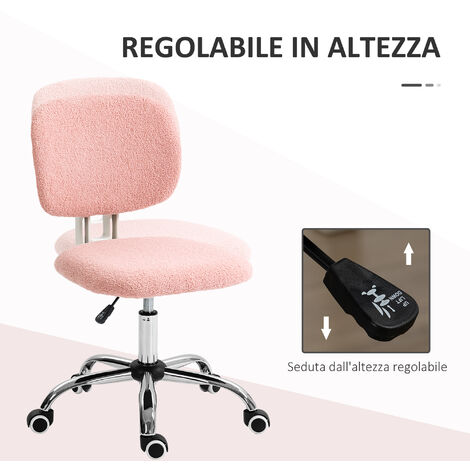 Vinsetto Sedia Ufficio Ergonomica Bianca E Azzurra - Altezza Regolabile, Braccioli Sollevabili, Girevole, Carico 136 Kg