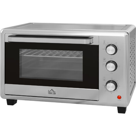 HOMCOM Forno Elettrico con 3 Funzioni di Cottura Timer e Temperatura Regolabile