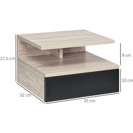 Comodino Stretto Con Prese USB - 3 Cassetti, Dimensioni 25x45x70 Cm, Colore Legno, Per Camera Da Letto E Soggiorno