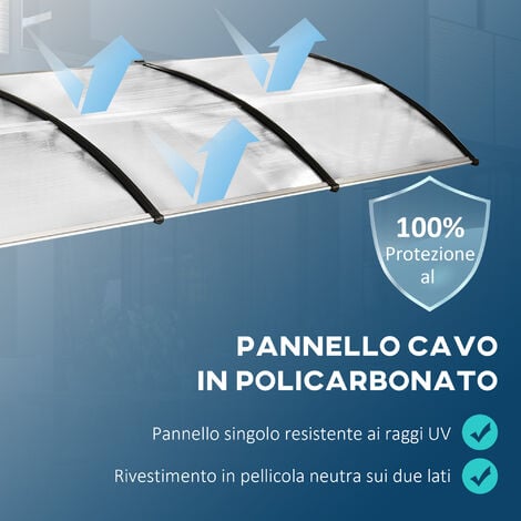 Outsunny Pensilina per Esterni Ricurva con Viti e Bulloni Inclusi