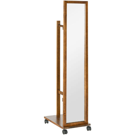 Per Ingresso O Camera Specchio Con Ripiano HOMCOM - Legno Noce