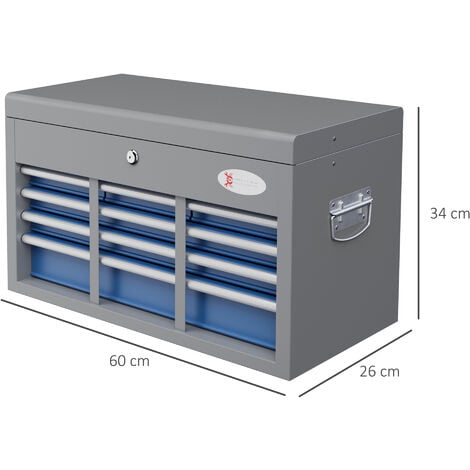 Cassetta Porta Attrezzi In Metallo DURHAND - 50x26x18.5cm, Blu, Portata 20kg - Foto 9