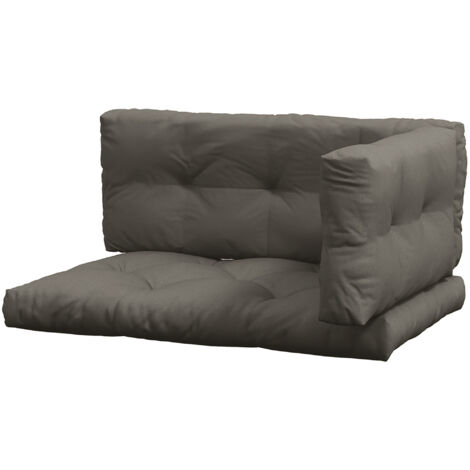 Outsunny Set 3 Cuscini Esterni in Poliestere per Divani e Pallet Grigio