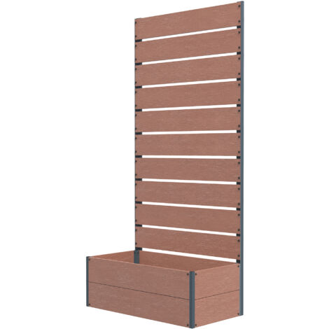 Outsunny Portapiante da Esterno con Traliccio a Doghe per Rampicanti 72x38x150cm