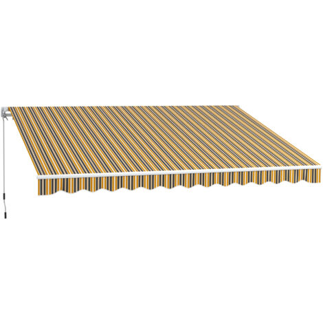 Outsunny Tenda da Sole Avvolgibile per Esterno con Manovella 350x250 cm Giallo