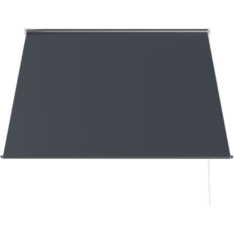 Outsunny Tenda da Sole a Caduta con Apertura Manuale e Inclinazione Grigio