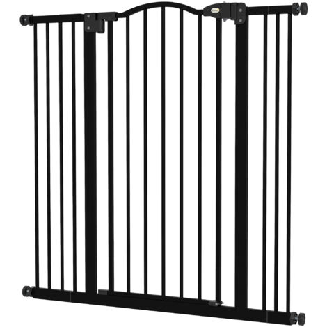 PawHut Cancelletto per Cani Estensibile e Regolabile 74-100 cm Alto 94 cm Nero