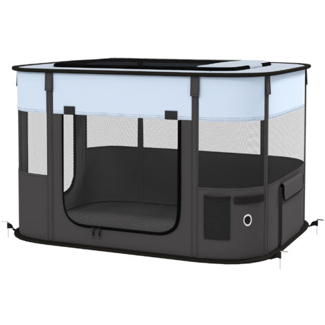 PawHut Recinto per Cani e Gatti con 7 Finestre e 3 Porte 84x64x53 cm