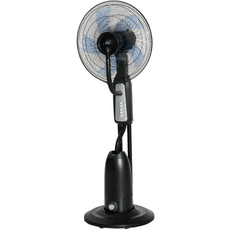 HOMCOM Ventilatore Nebulizzatore con Serbatoio 2.8L in Metallo PE e ABS