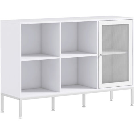 Mobile Cucina HOMCOM Con Armadietti E Cassetto - MDF E Metallo, 76x40.5x184 Cm, Bianco