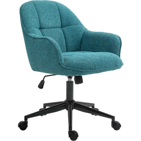 Sedia da ufficio con ruote in tessuto grigio scuro, altezza regolabile