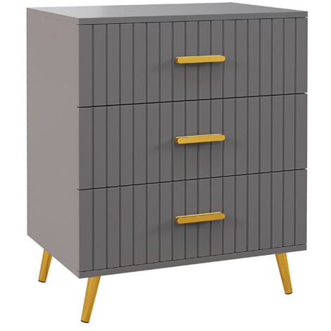 HOMCOM Cassettiera 3 Cassetti Colorata | Comò In Legno Per Camera Da Letto, Cameretta O Corridoio | Piano Portaoggetti E Gambe Lunghe - 2