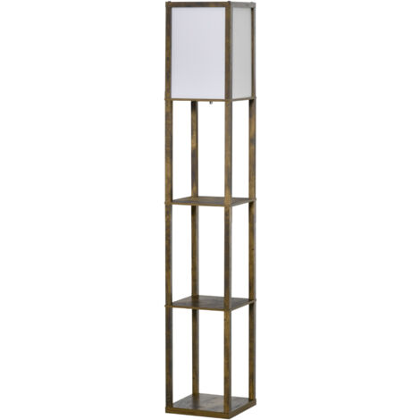HOMCOM Lampada Moderna Potenza 40W Attacco E27 3 Mensole Integrate Legno