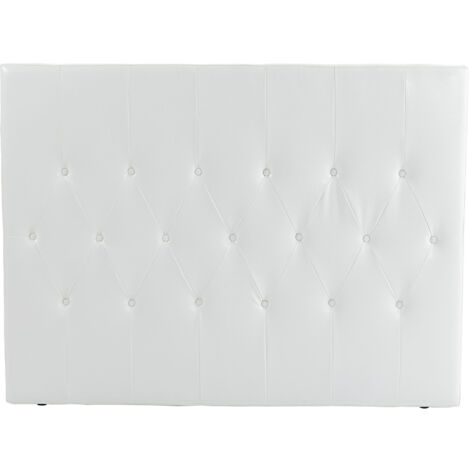 HOMCOM Testata Letto Matrimoniale Imbottita con Design a Bottoni Bianco (1/5)