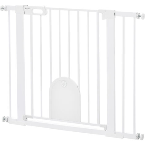 Cancelletto Di Sicurezza BOMI Senza Fori, Bianco, Larghezza 73-161 Cm, Chiusura Automatica A 90° - 2