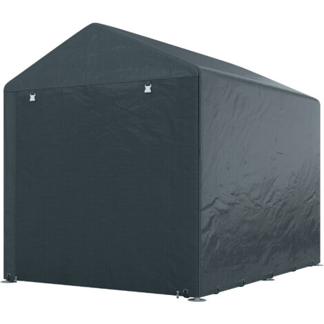 Outsunny Tenda Garage per Attrezzi e Bici Copertura Anti-UV 1.6x2m Grigio Scuro